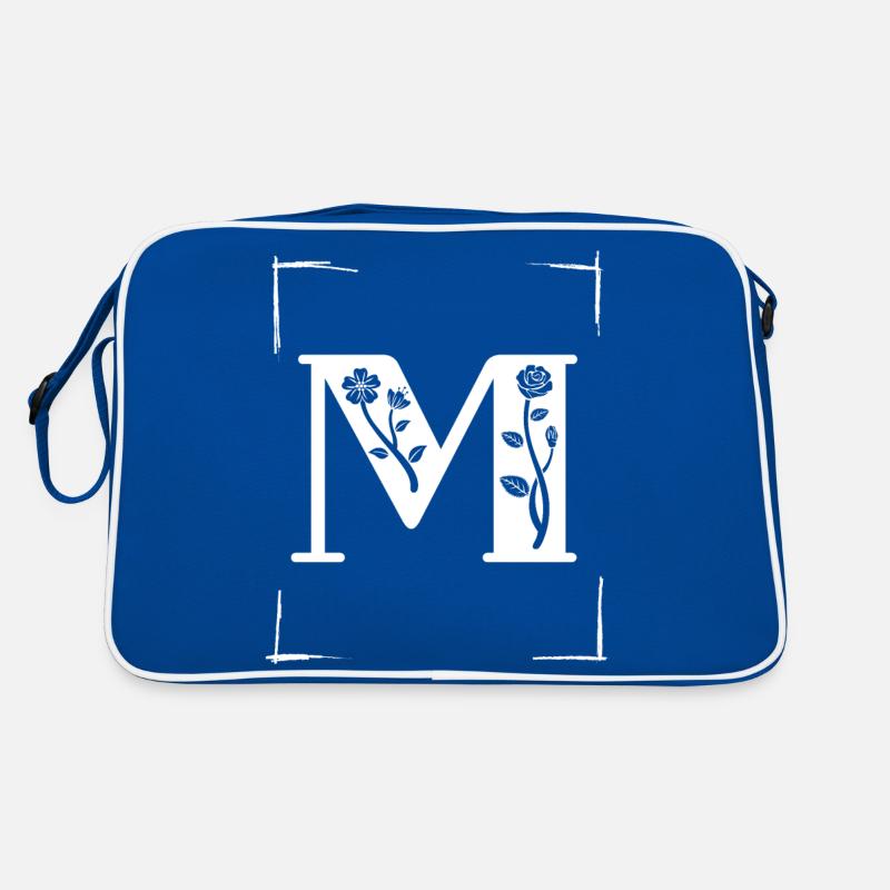 letter M initial Retro Bag