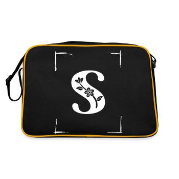 letter S initial - Retro Bag - black/gold - Back