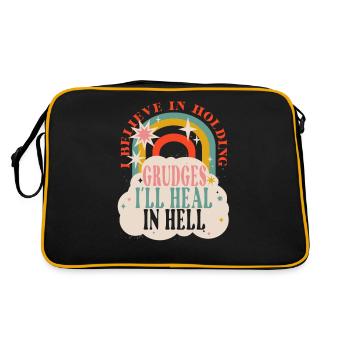Ich glaube an Schuldgefühle, die ich in der Hölle - Retro Tasche - Schwarz/Gold - Hinten