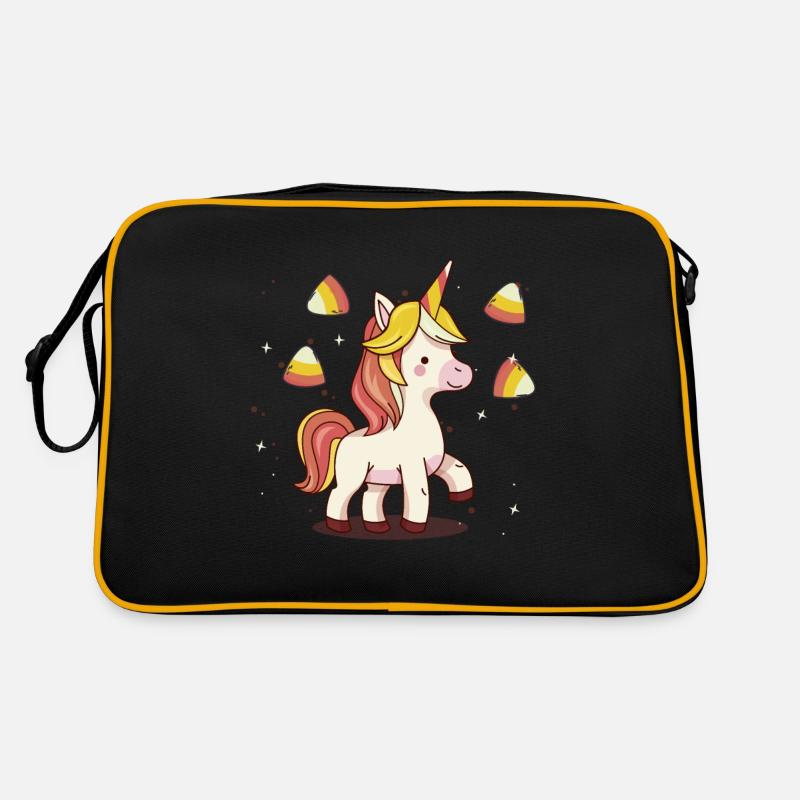 Unicorn Candy Corn Halloween Party Trick Or Treat Retro Bag