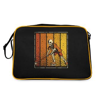 Squelette de citrouille Hockey sur glace Halloween Sports d’hiver - Sac Retro - noir/or - Dos