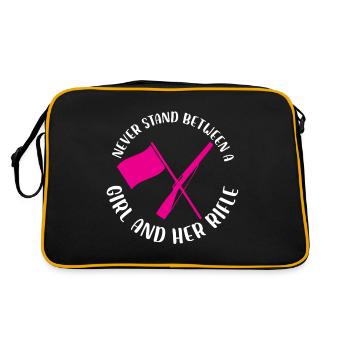 Ne vous tenez jamais entre une fille et son fusil - Sac Retro - noir/or - Dos