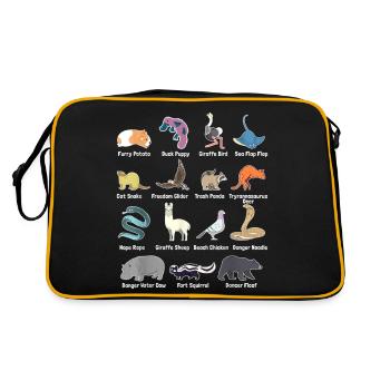 Animaux du monde - Animaux exotiques rares drôles - Sac Retro - noir/or - Dos