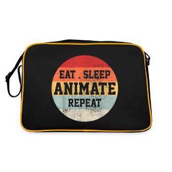 Animator Animation Retro Vintage Lustiges Geschenk - Retro Tasche - Schwarz/Gold - Hinten