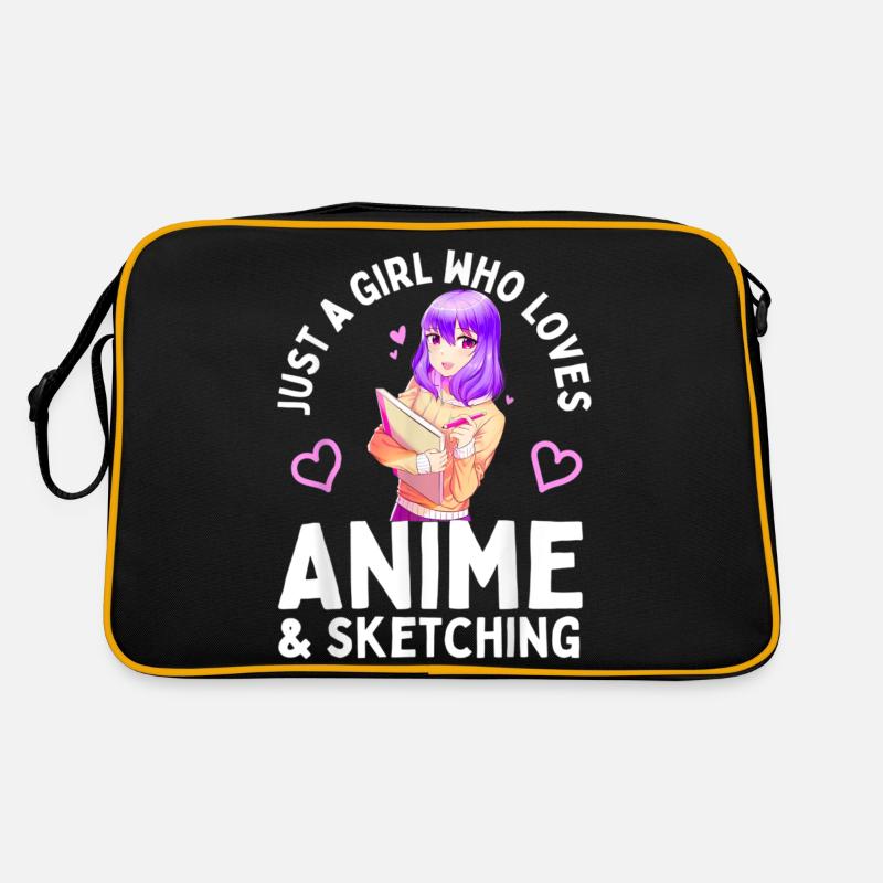 Anime und Skizzieren Nur ein Mädchen, das Anime liebt Retro Tasche