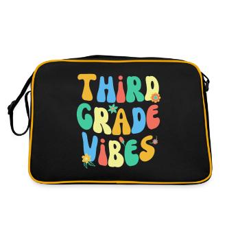 Back To School Third Grade Vibes Colorful Groovy - Retro Bag - black/gold - Back