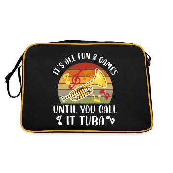 Tout est amusant et jeux jusqu’à ce que vous l’appeliez tuba, - Sac Retro - noir/or - Dos