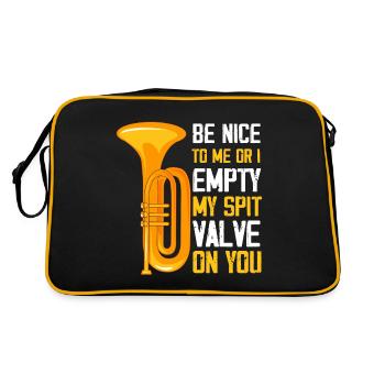 Be Nice to me Or I empty my spit valve on you, - Retro Bag - black/gold - Back