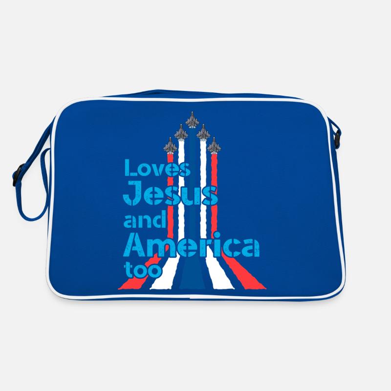 Liebt Jesus und Amerika auch für Pilot oder Flugzeug Retro Tasche