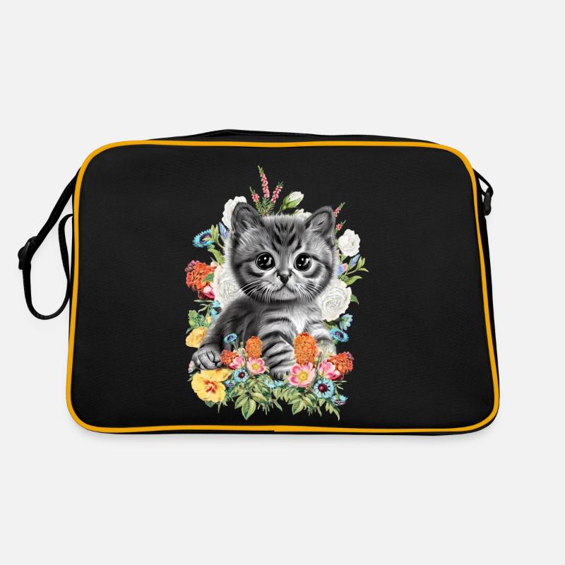 Cat Flowers Retro Bag