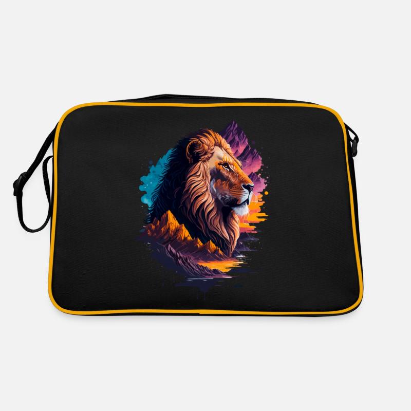 Illustration abstraite du lion Sac Retro