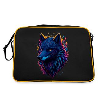 Loup abstrait coloré - Sac Retro - noir/or - Dos