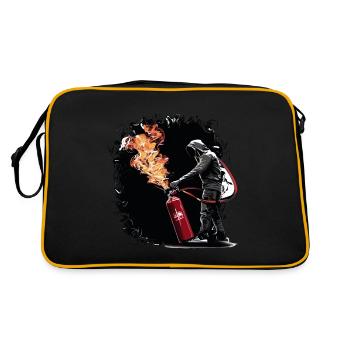 FEUERWEHRLEUTE RETTEN - Retro Tasche - Schwarz/Gold - Hinten