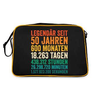 50 Jahre Fünfundvierzigster Geburtstag - Retro Tasche - Schwarz/Gold - Hinten