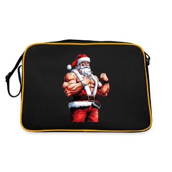 La saison gonflée du Père Noël: culturiste de Noël - Sac Retro - noir/or - Dos