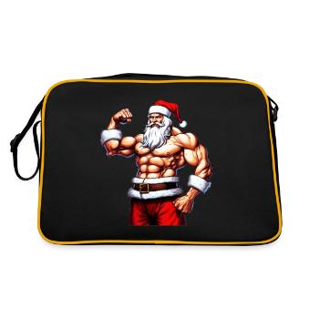 Iron Santa: Christmas Bodybuilder with Santa Weigh - Retro Bag - black/gold - Back