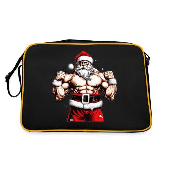 Flexing with Santa: Christmas for Holiday Gains Sa - Retro Bag - black/gold - Back