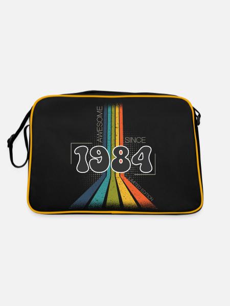 1984 Vintage Anniversaire Groovy Vintage Rétro - Sac Retro - noir/or - Dos