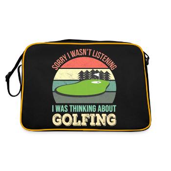 Tut mir leid, dass ich nicht zugehört habe, ich war Golf - Retro Tasche - Schwarz/Gold - Hinten