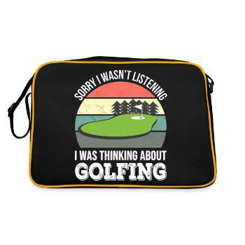 Tut mir leid, dass ich nicht zugehört habe, ich war Golf - Retro Tasche - Schwarz/Gold - Hinten