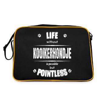 Life is possible but pointless - Kooikerhondje - Retro Bag - black/gold - Back