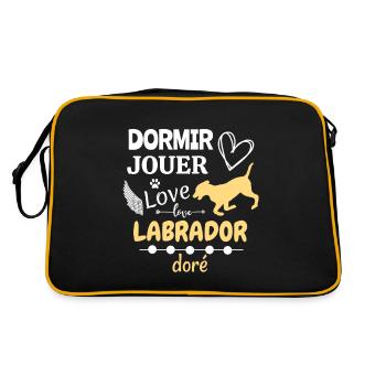 Labrador le maître du sommeil, du jeu de l'amour - Sac Retro - noir/or - Dos