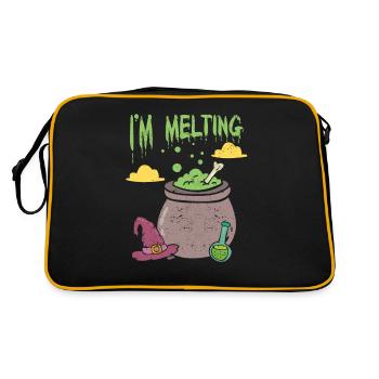 Ich schmelze lustig Halloween Hexe Grün Pool Lehre - Retro Tasche - Schwarz/Gold - Hinten
