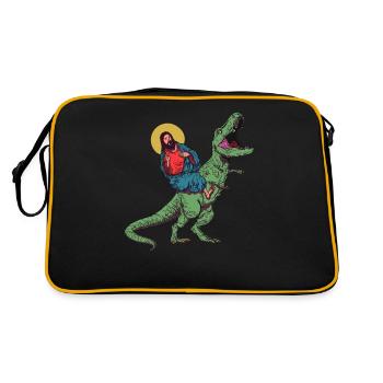 Cool Jesus Rides Dinosaur Funnier - Sac Retro - noir/or - Dos