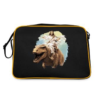 Cool Jesus Rides Dinosaur Funnier - Sac Retro - noir/or - Dos