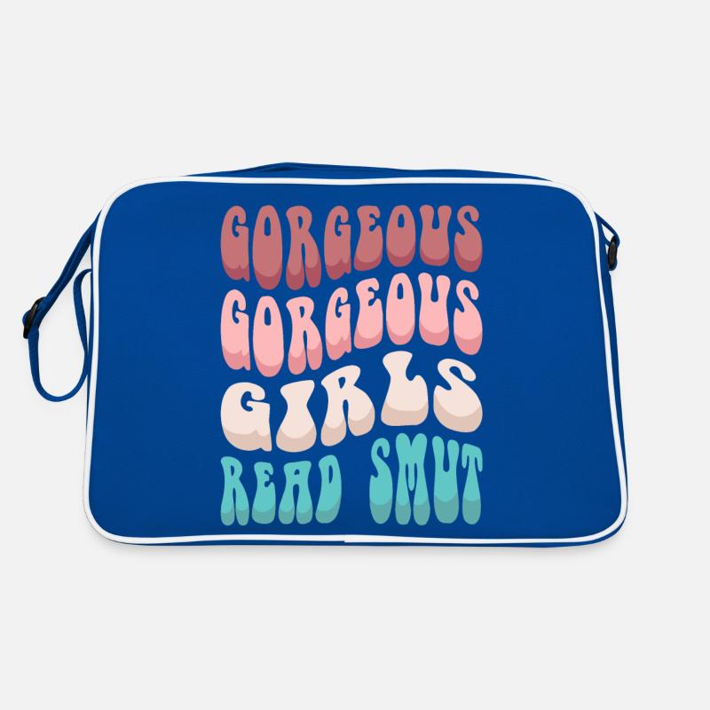 Wunderschöne Mädchen lesen Schmutz Retro Tasche