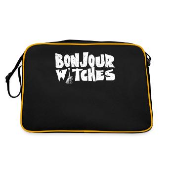 Bonjour Hexen Lustige Halloween Party Hexe Trick - Retro Tasche - Schwarz/Gold - Hinten