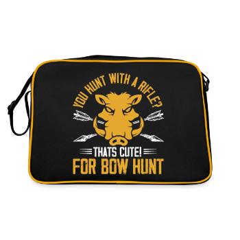 You hunt with a rifle That's cute for bow hunt - Retro Bag - black/gold - Back
