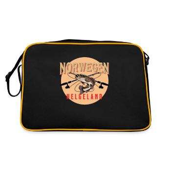 Vacances de pêche Voyage de pêche en Norvège Hitra - Sac Retro - noir/or - Dos