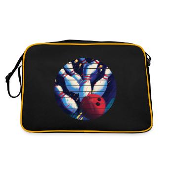 bowling, quilles, bowlers, club de bowling, club de bowling - Sac Retro - noir/or - Dos
