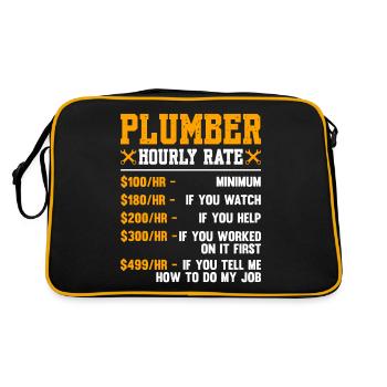 Plombier Taux horaire - Sac Retro - noir/or - Dos