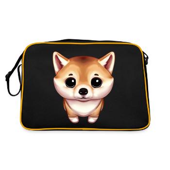 Illustration mignonne de Shiba Inu - Sac Retro - noir/or - Dos