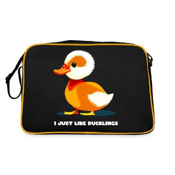 Duckling Cute Cute Cute - Retro Bag - black/gold - Back