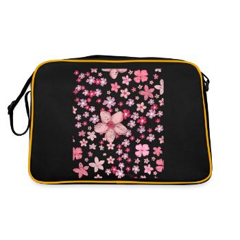 Culture japonaise Cherry Blossom Idée cadeau Sakura - Sac Retro - noir/or - Dos