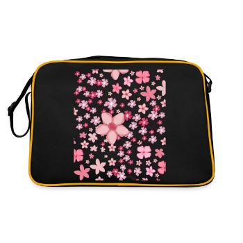Cherry Blossom Pattern Cadeau Sakura japonais - Sac Retro - noir/or - Dos