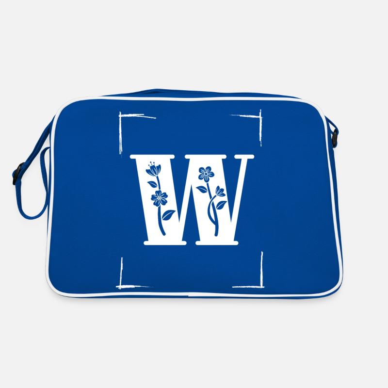 letter W initial Retro Bag