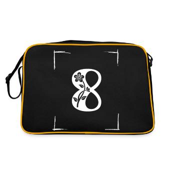 number 8 initial - Retro Bag - black/gold - Back