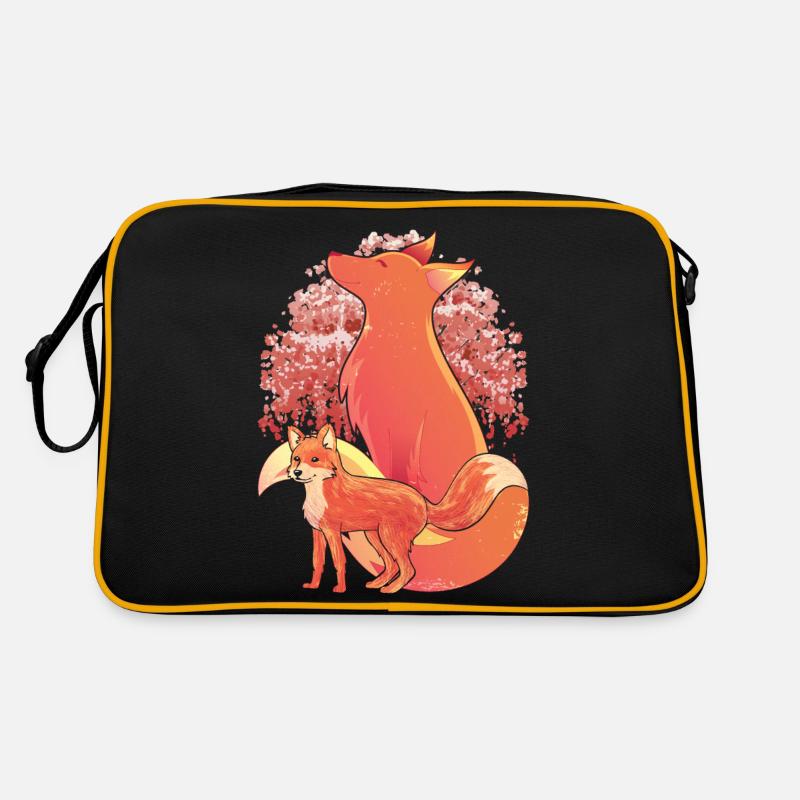 Cherry Blossom Forest Animal Sakura Fox Gift Fox Sac Retro