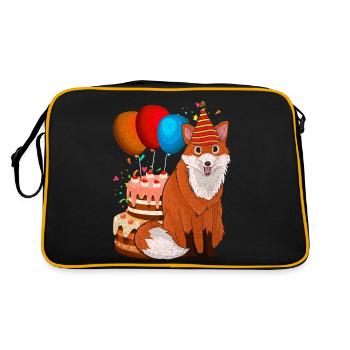Forest Animal Nature Birthday Party Gift Fox - Retro Bag - black/gold - Back