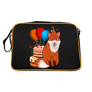 Animal Forest Dweller Birthday Party Gift Fox - Retro Bag - black/gold - Back