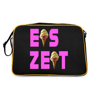 Eiszeit rosa - Retro Tasche - Schwarz/Gold - Hinten