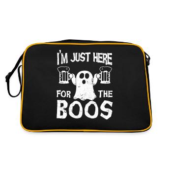 Ich bin nur wegen der Buhrufe hier Lustiges - Retro Tasche - Schwarz/Gold - Hinten