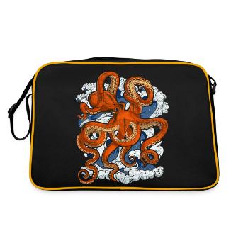 Ocean Animal Lover Octopus Gift Octopus Octopus - Retro Bag - black/gold - Back