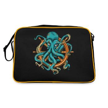 Ocean Animal Octopus Sea Animal Gift Octopus - Retro Bag - black/gold - Back