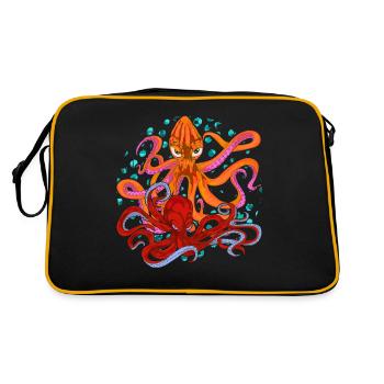 Octopus Ocean Animal Lover Gift Octopus - Retro Bag - black/gold - Back
