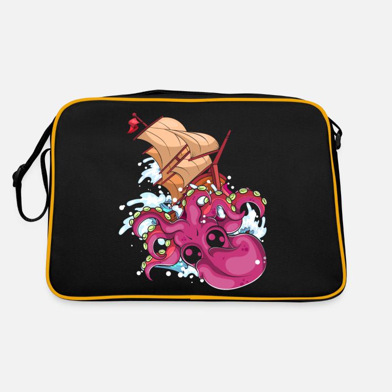 Kraken Ozean Tier Schiff Geschenkidee Oktopus Retro Tasche